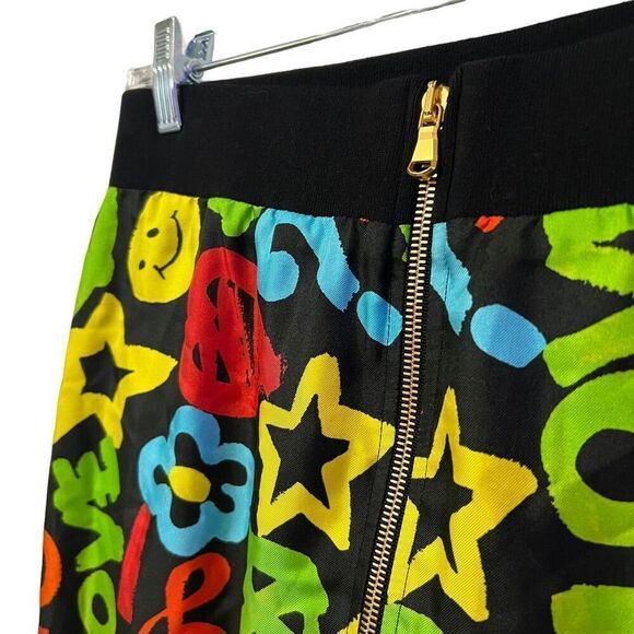 MOSCHINO COUTURE X JEREMY SCOTT New !! Mini Skirt Size 6 Small ‘Peace Love’ - Picture 2 of 10